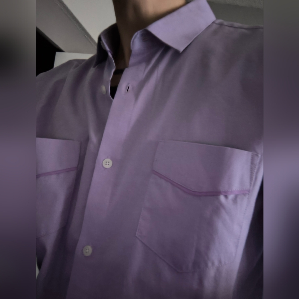 Rare nwot  American rag purple violet mens button down casual button down shirt - Picture 2 of 16